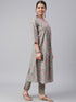 Sea Green Cotton Floral Print Kurta with Pant